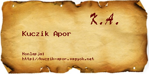 Kuczik Apor névjegykártya